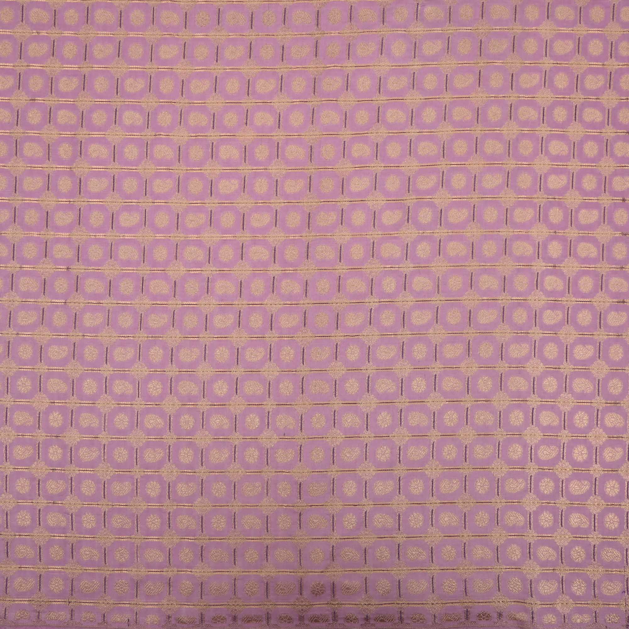 Lavender Banarasi Butta Checks Fabric