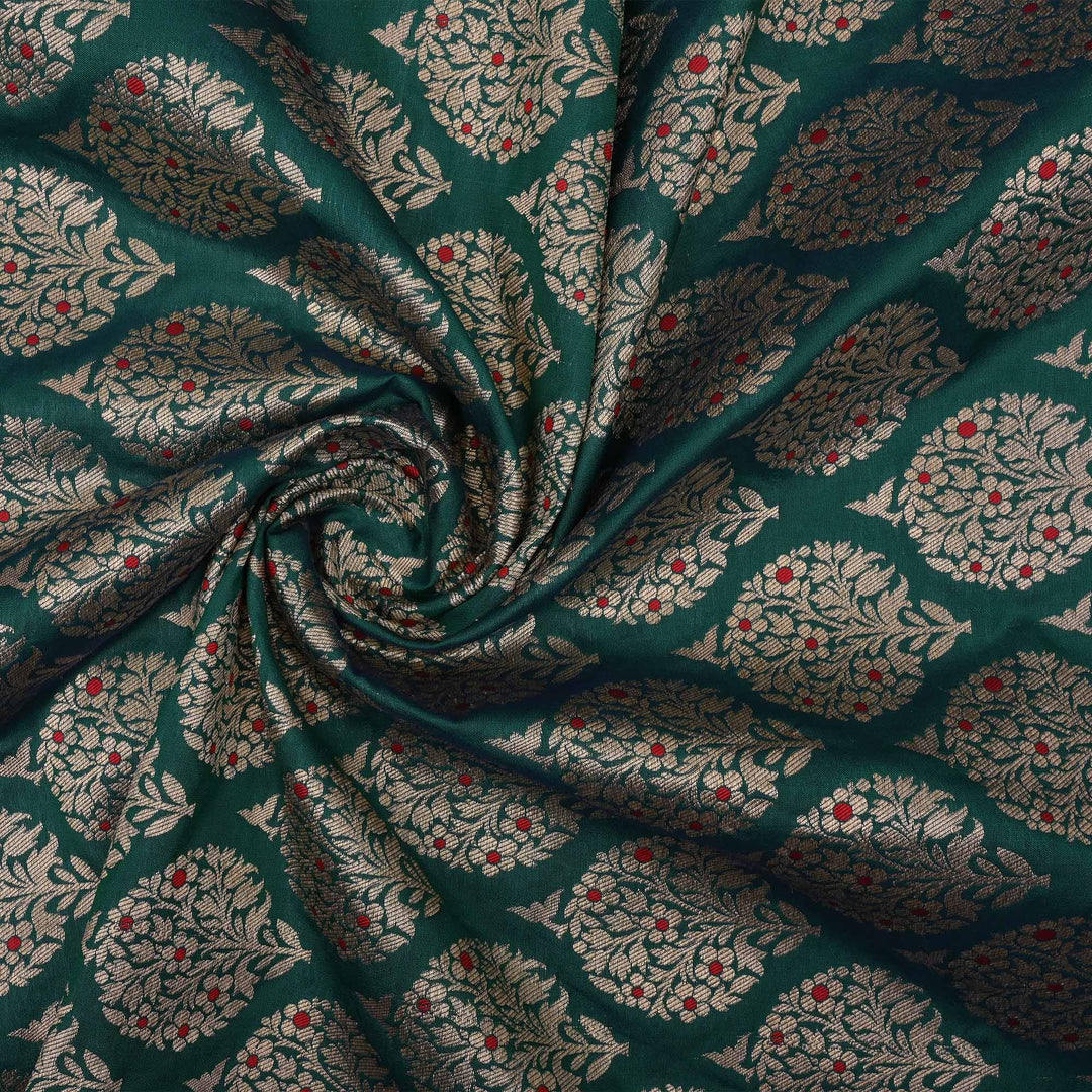 Opal Green Meenakari Banarasi Butta Fabric