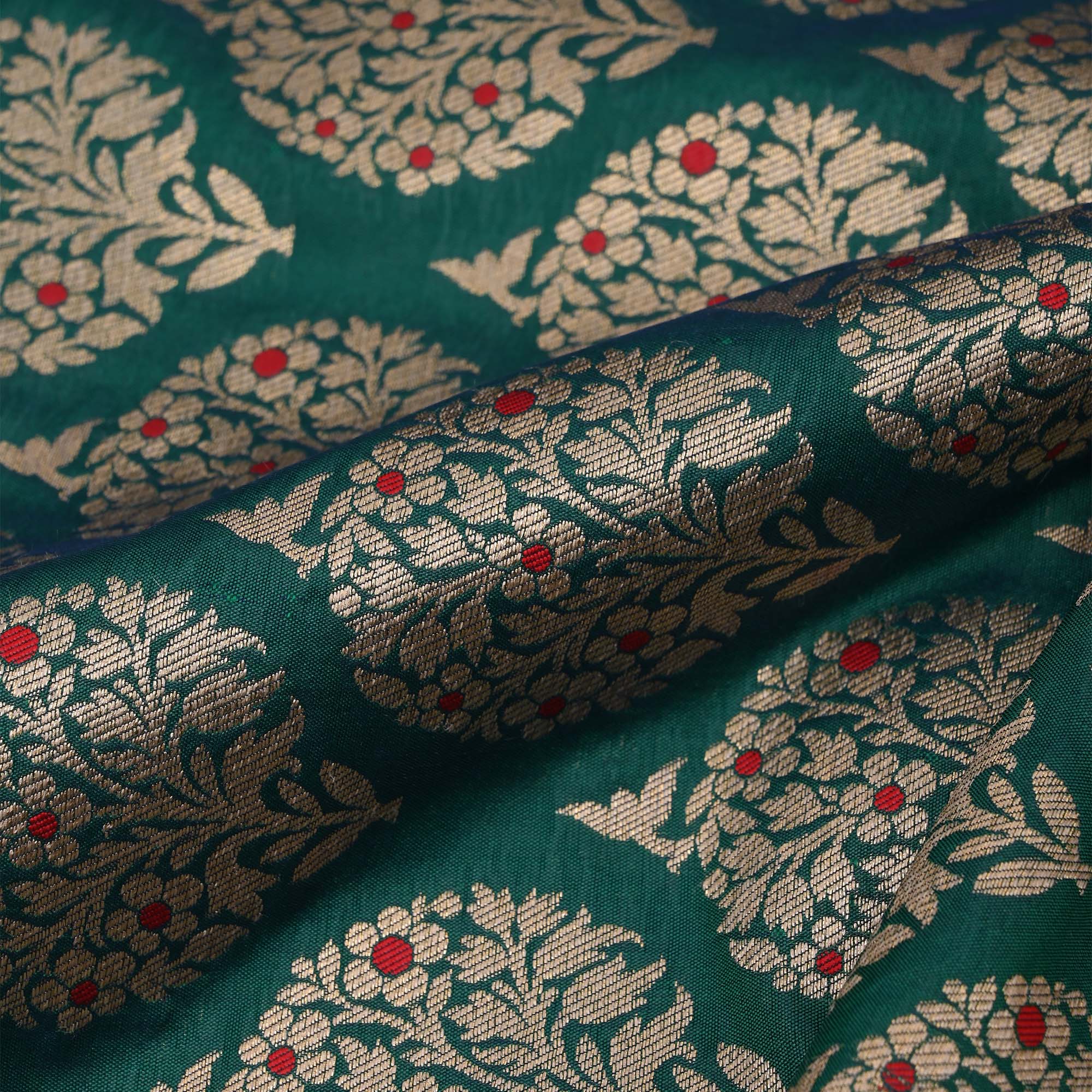 Opal Green Meenakari Banarasi Butta Fabric