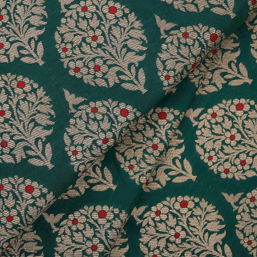 Opal Green Meenakari Banarasi Butta Fabric