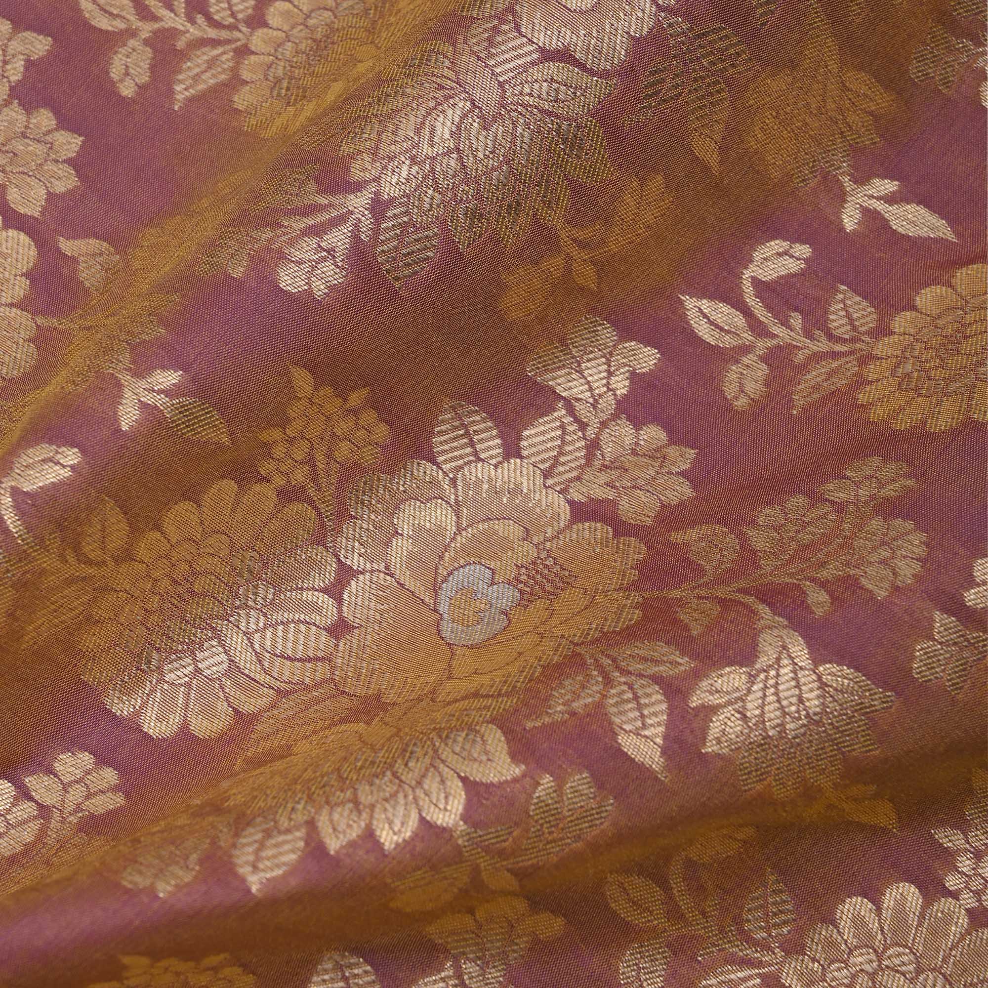 Rose Gold Banarasi Floral Butta Fabric