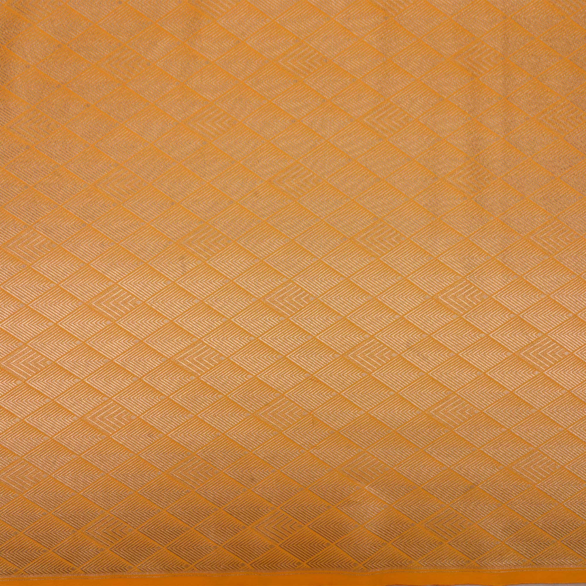 Golden Yellow Banarasi Fabric With Geometrical Weave