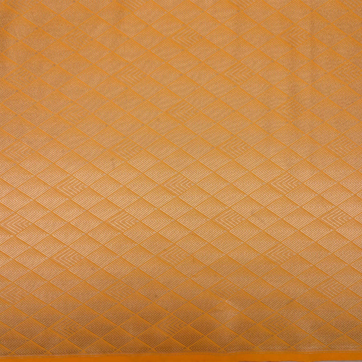 Golden Yellow Banarasi Fabric With Geometrical Weave