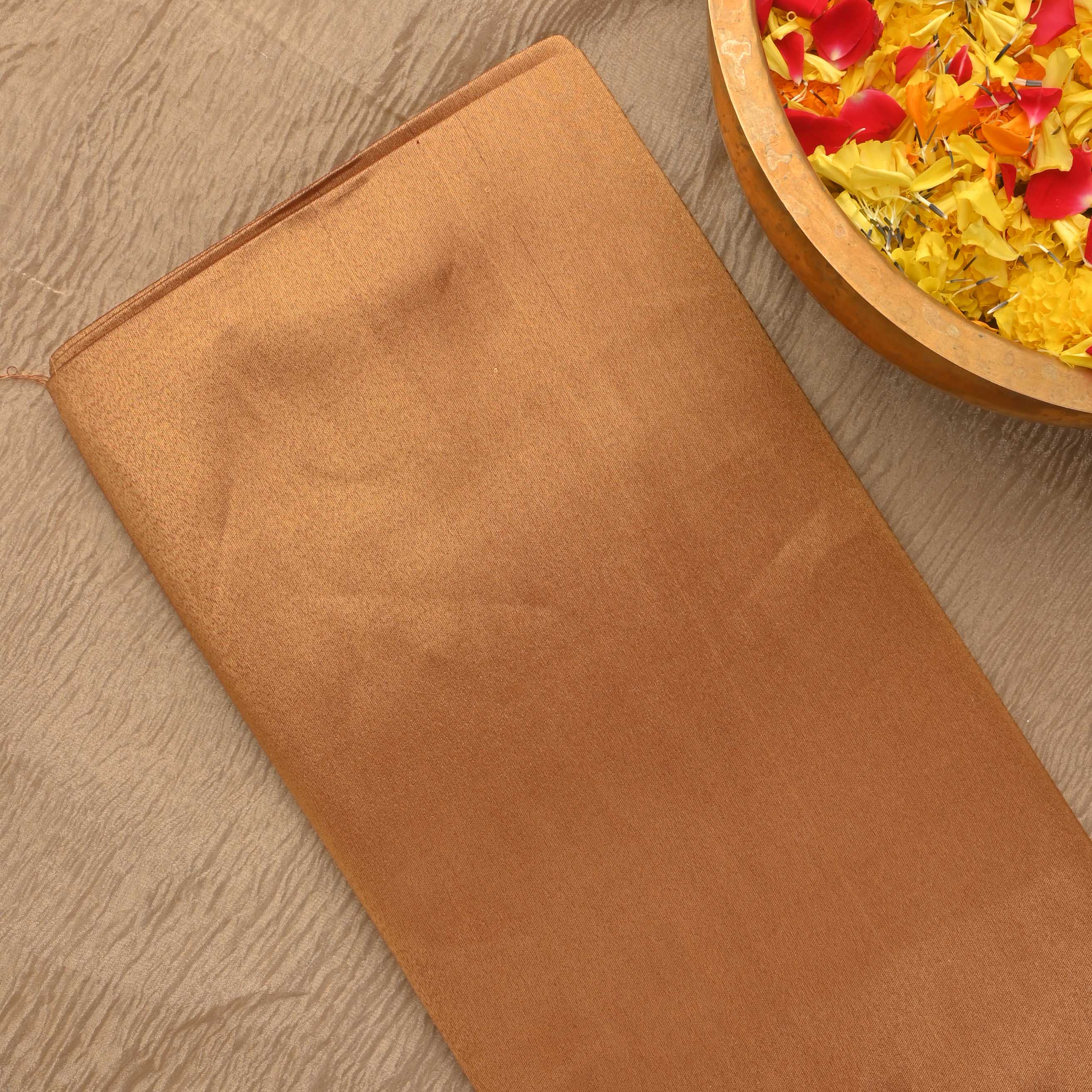Fawn Gold Plain Tissue Fabric