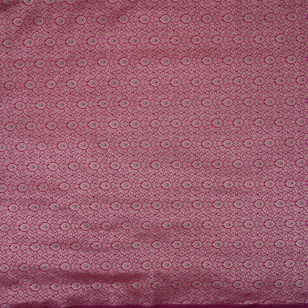 Deep Pink Meenakari Banarasi Fabric