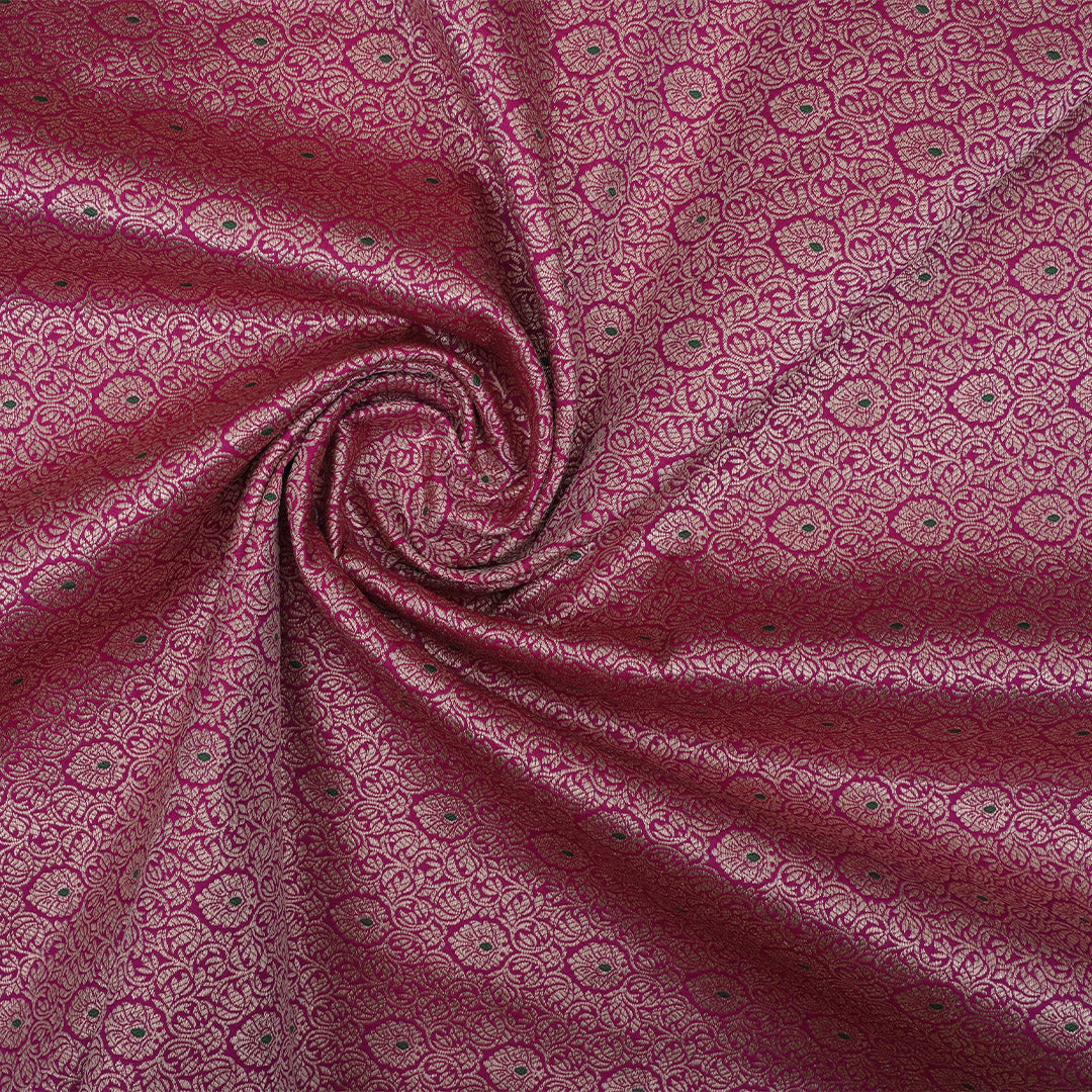 Deep Pink Meenakari Banarasi Fabric