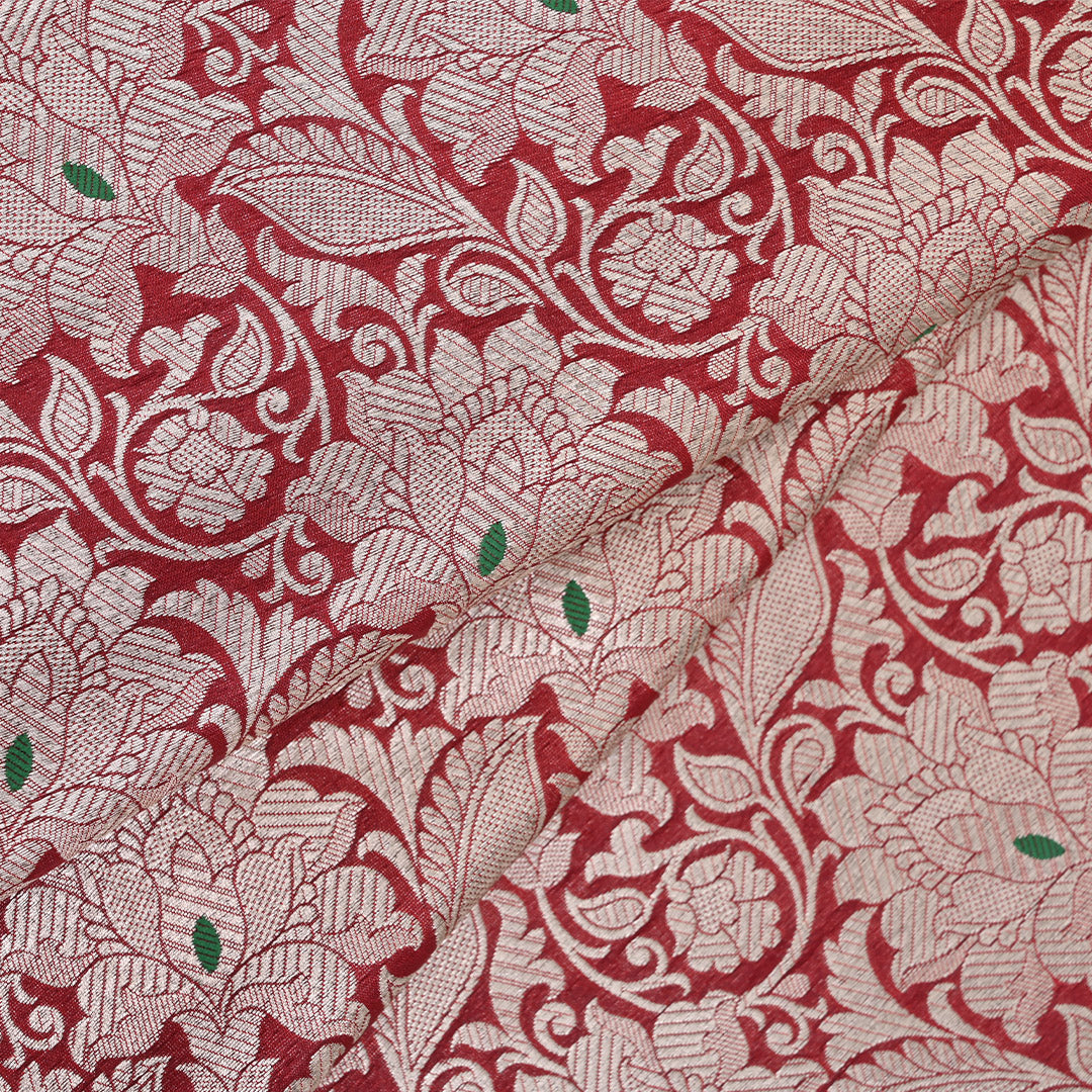 Royal Red Meenakari Banarasi Fabric