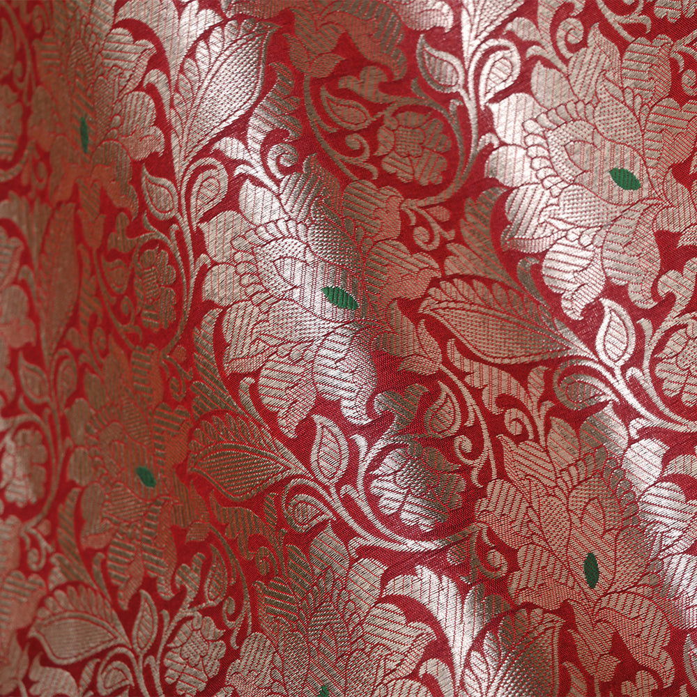 Royal Red Meenakari Banarasi Fabric