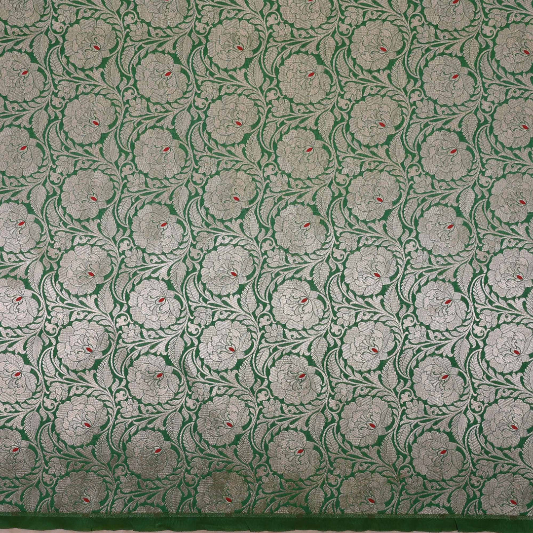 Amazon Green Meenakari Banarasi Fabric