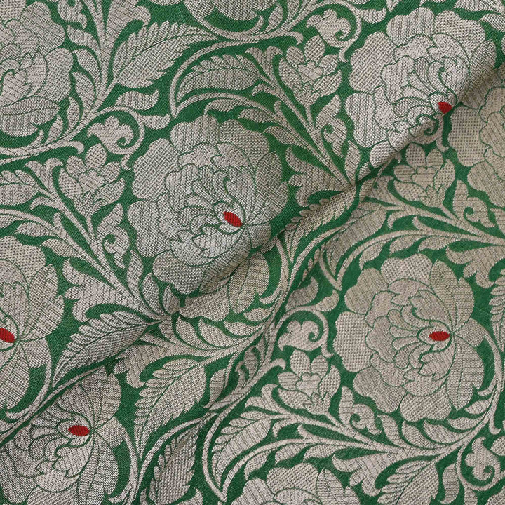 Amazon Green Meenakari Banarasi Fabric