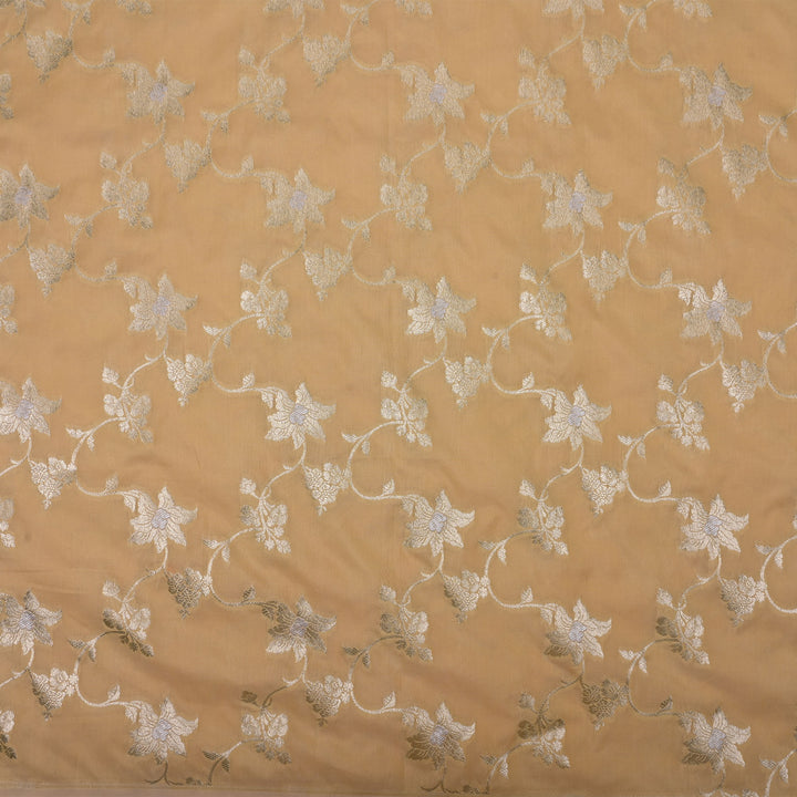 Champagne Brown Banarasi Fabric With Floral Jaal