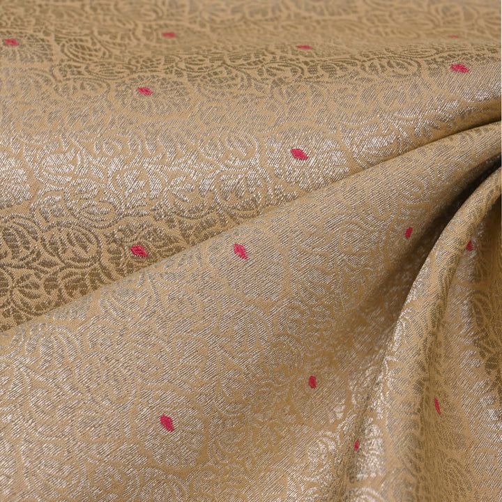 Almond Brown Meenakari Banarasi Fabric