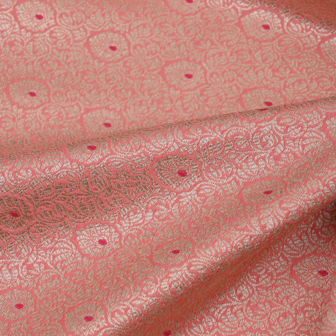 Tulip Pink Meenakari Banarasi Fabric