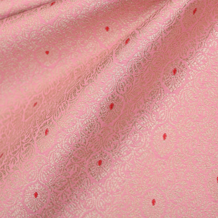 Pale Pink Meenakari Banarasi Fabric