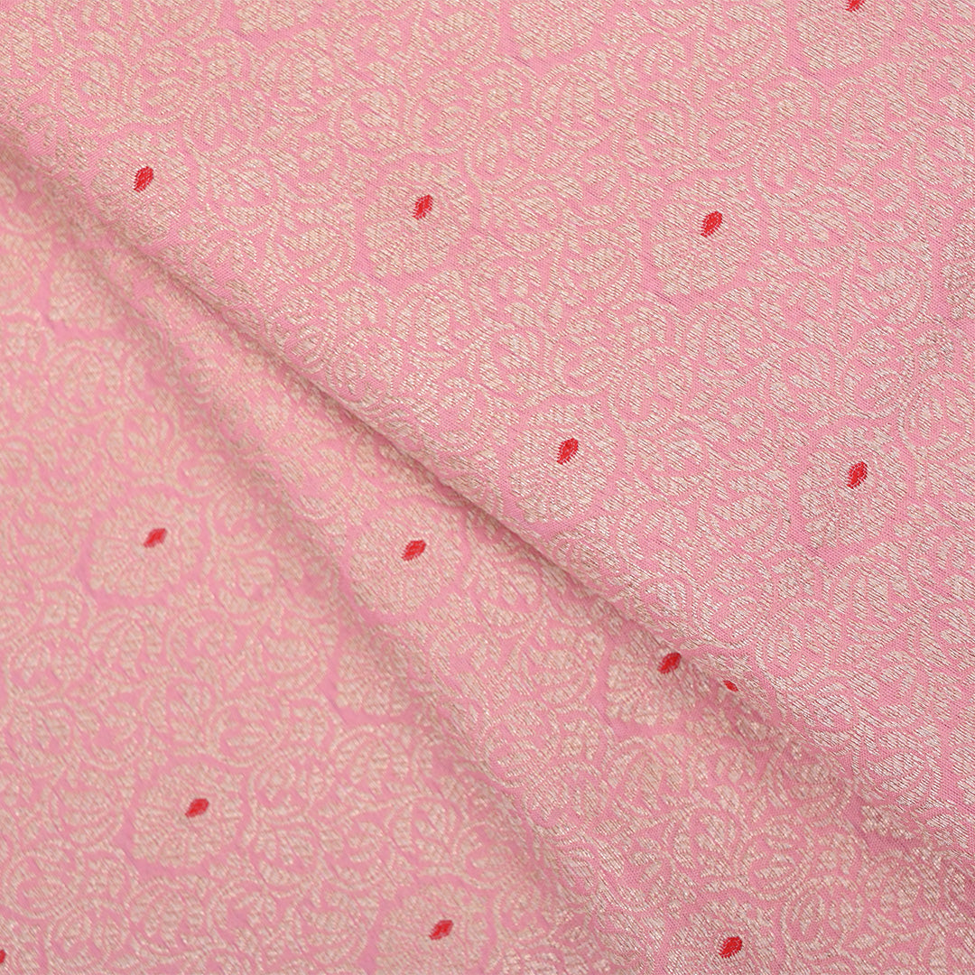 Pale Pink Meenakari Banarasi Fabric