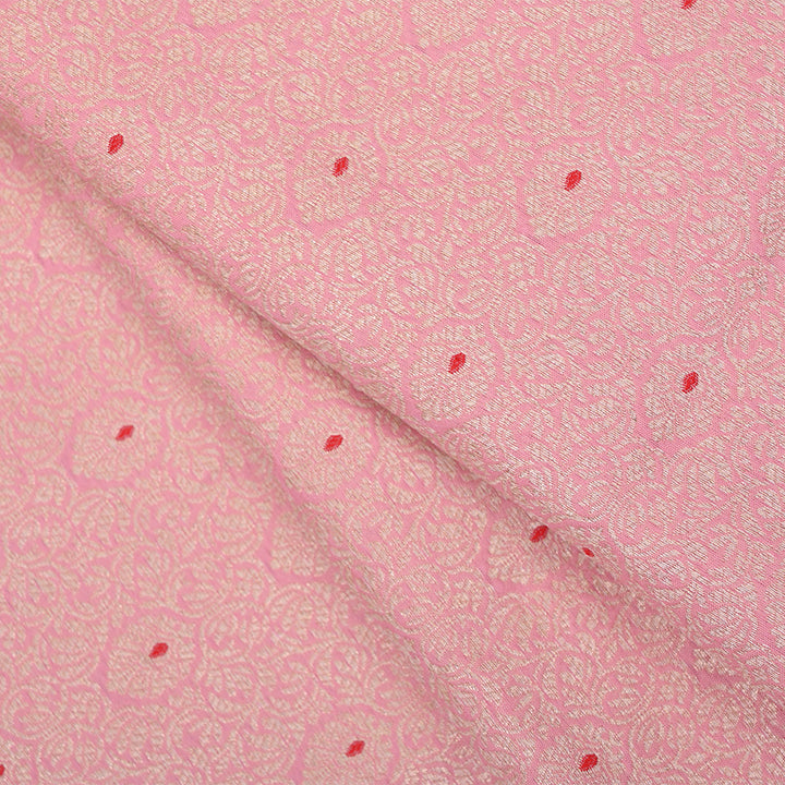 Pale Pink Meenakari Banarasi Fabric