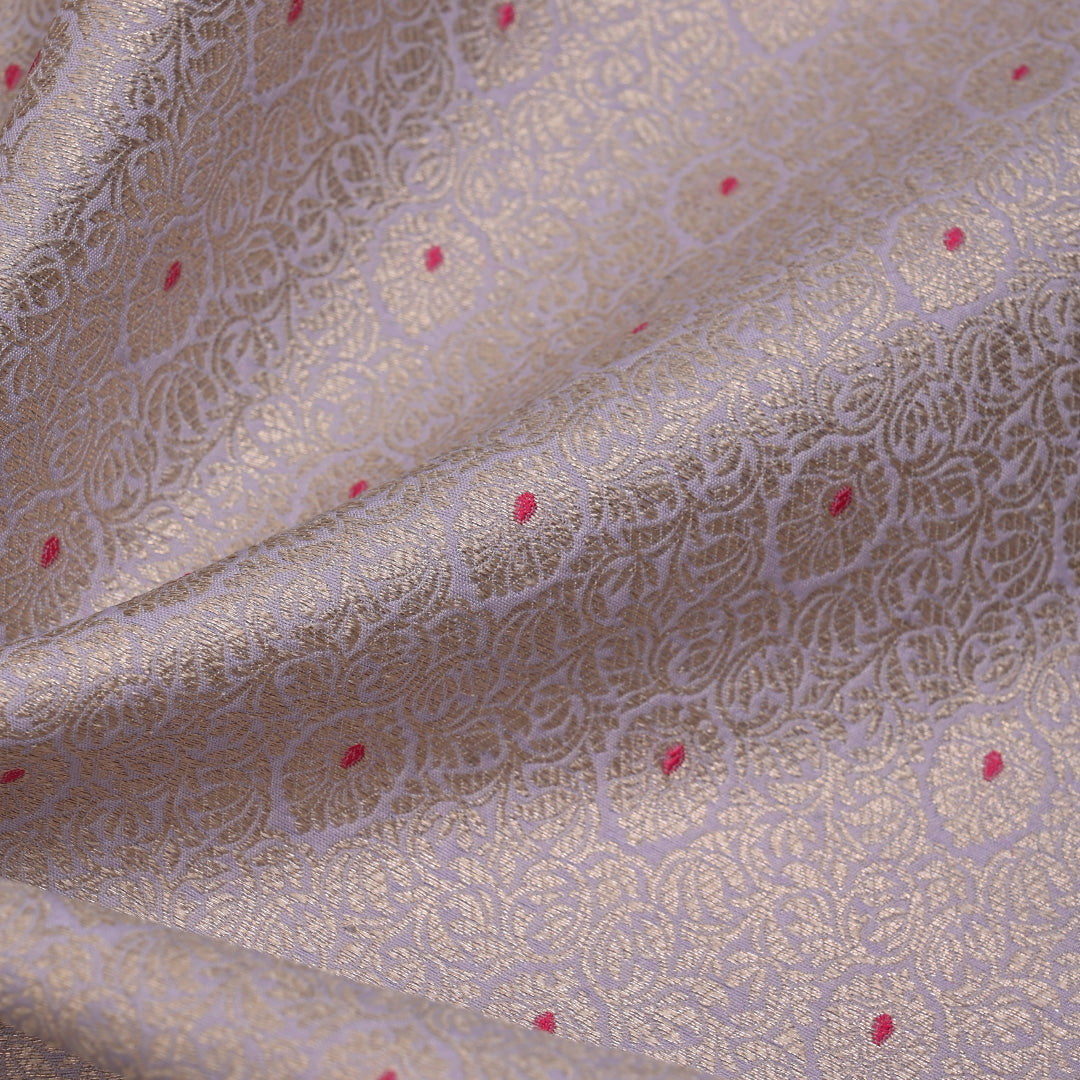 Platinum Grey Banarasi Meenakari Fabric