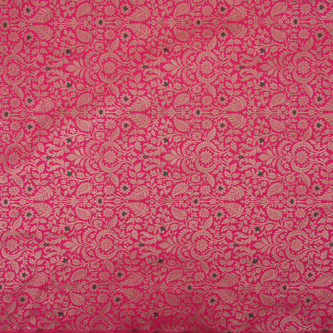 French Pink Meenakari Banarasi Fabric