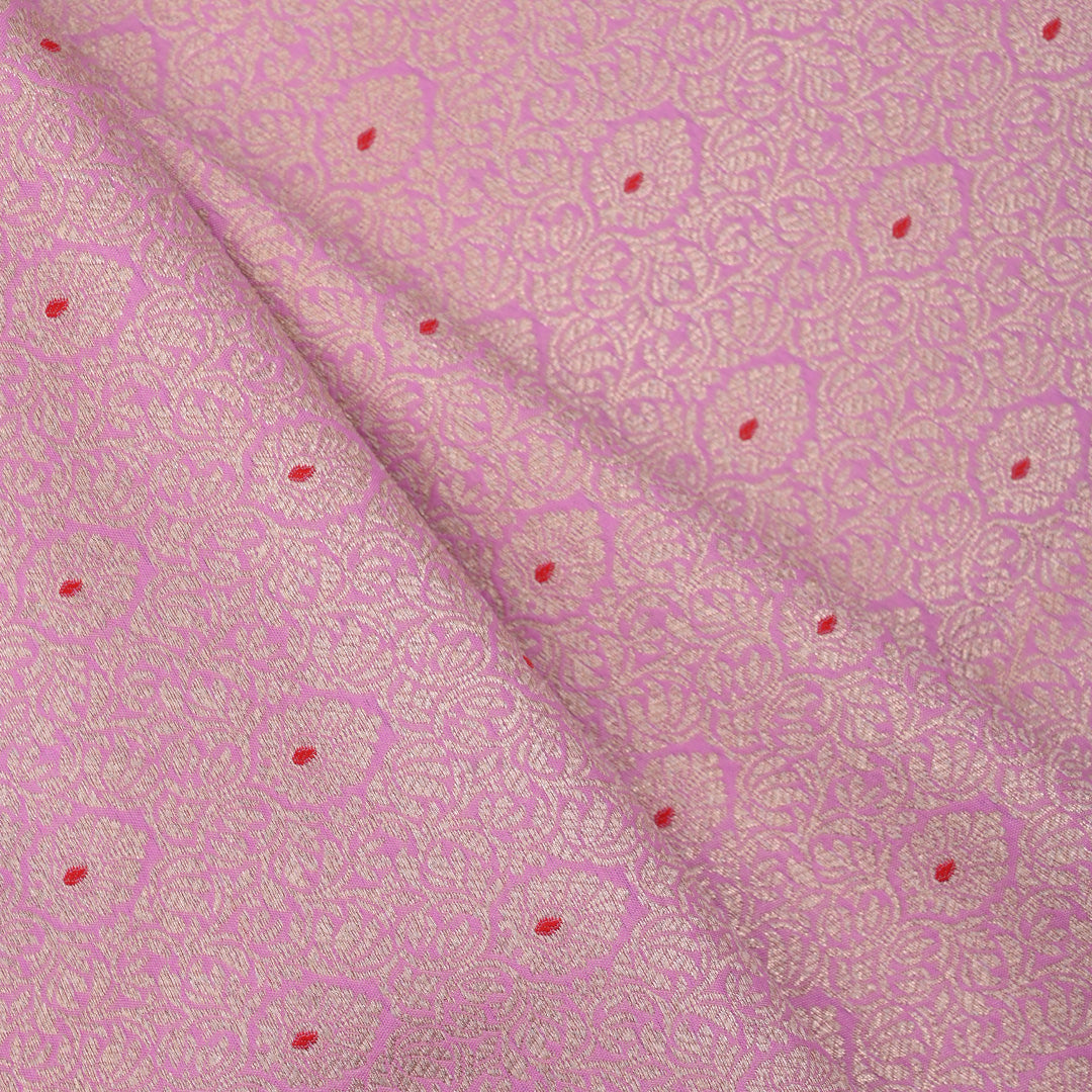 Lace Pink Meenakari Banarasi Fabric