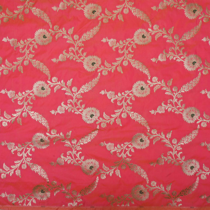 Neon Fuchsia Meenakari Banarasi Fabric