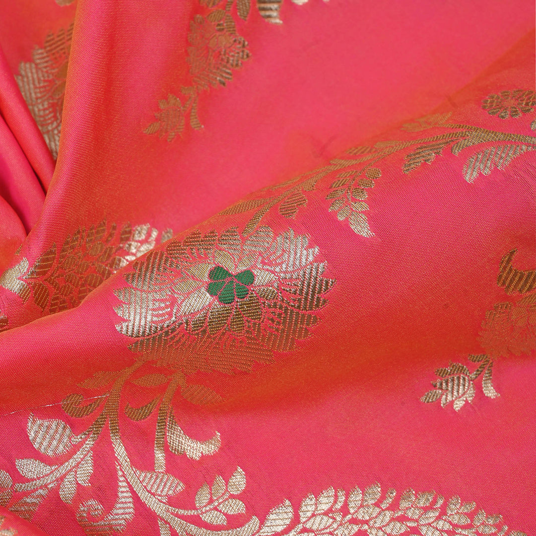 Neon Fuchsia Meenakari Banarasi Fabric