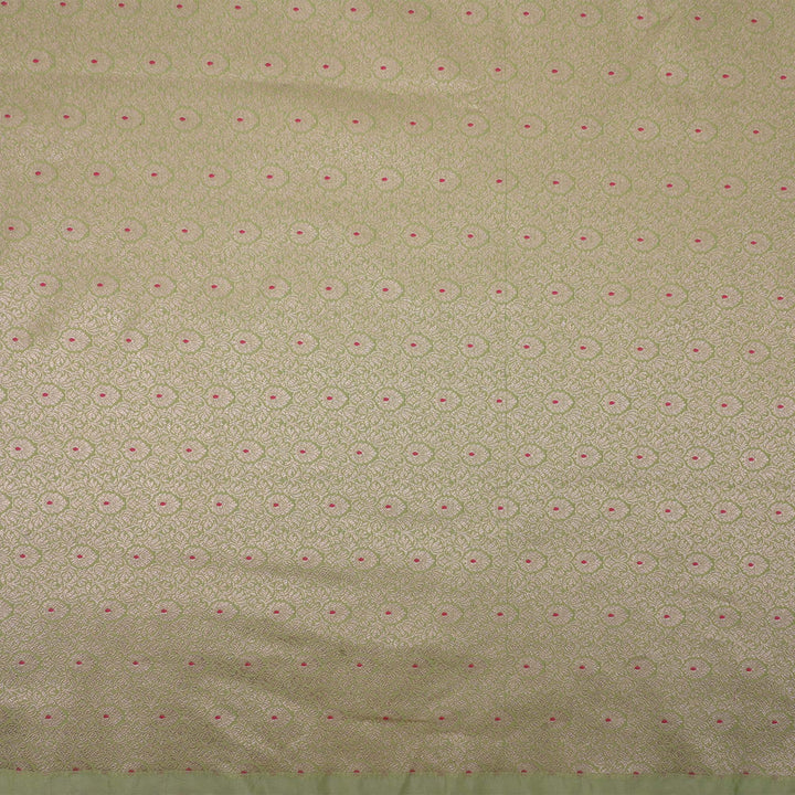 Tea Green Meenakari Banarasi Fabric