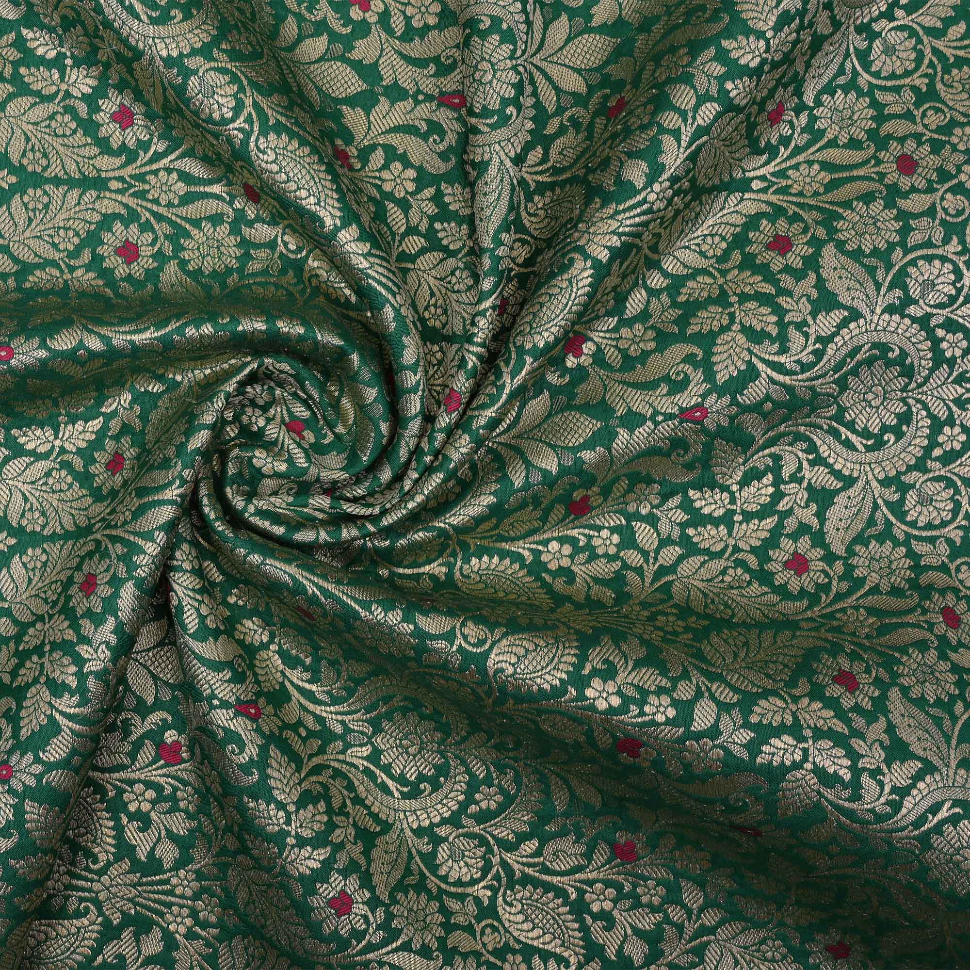 Castleton Green Banarasi Meenakari Fabric