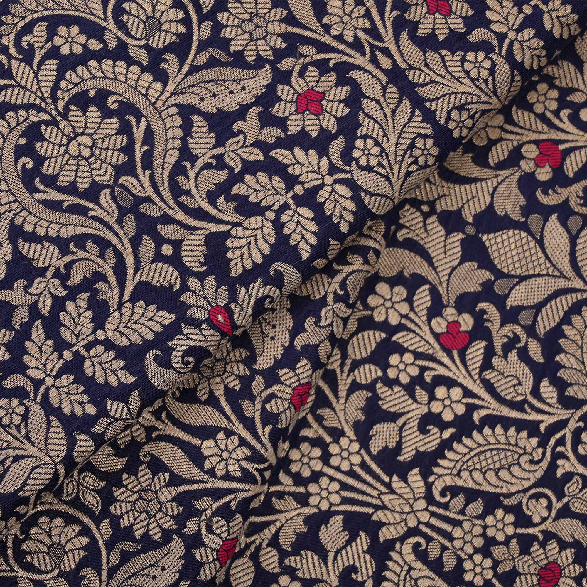 Broncos Blue Meenakari Banarasi Fabric