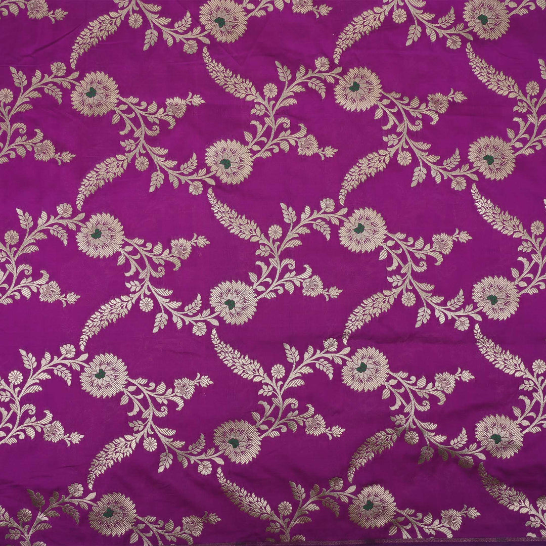 Traffic Purple Meenakari Banarasi Fabric