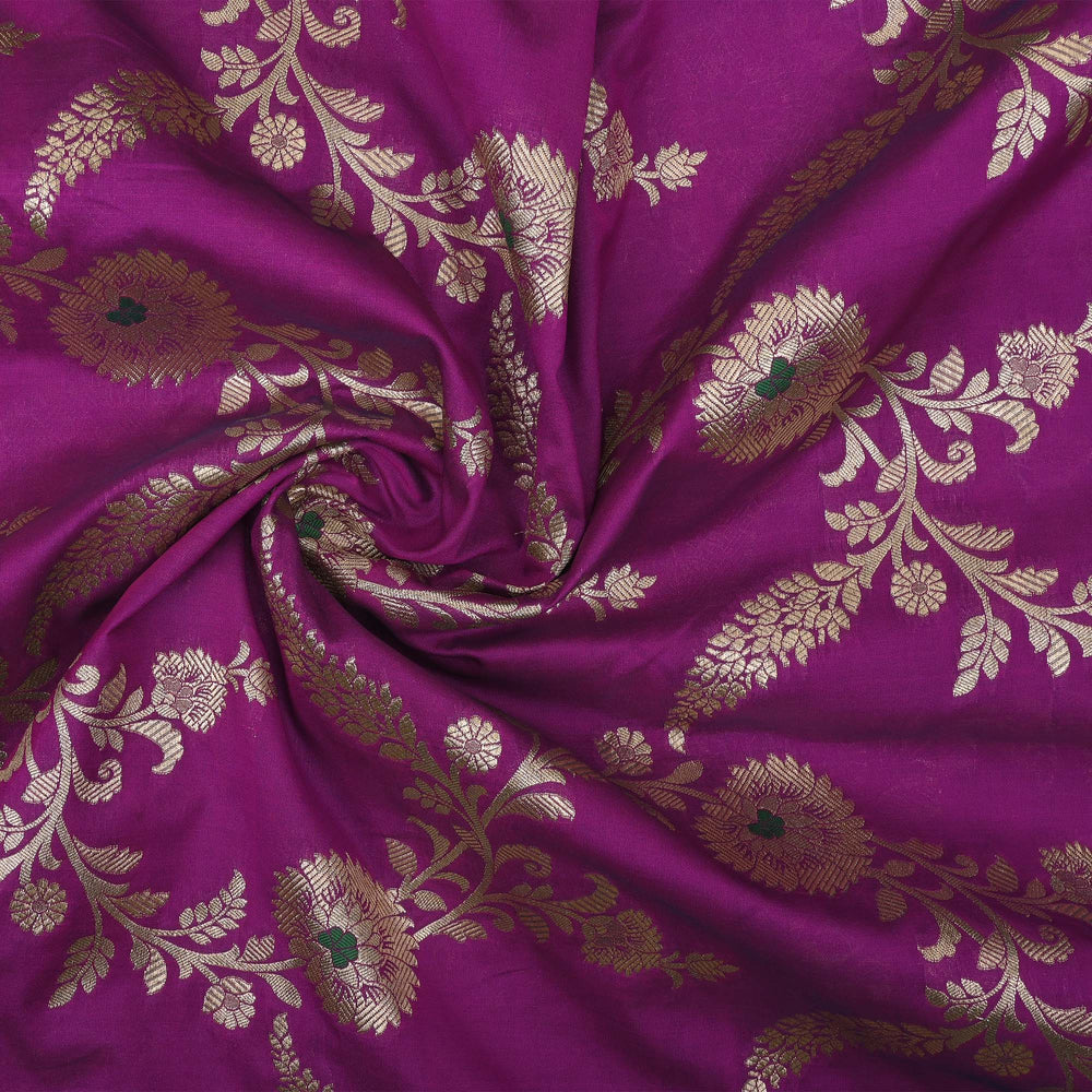 Traffic Purple Meenakari Banarasi Fabric