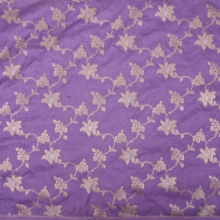 Amethyst Purple Banarasi Fabric With Floral Jaal