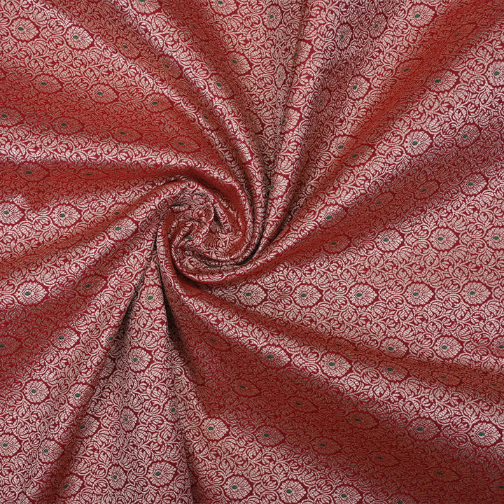 Royal Maroon Meenakari Banarasi Fabric