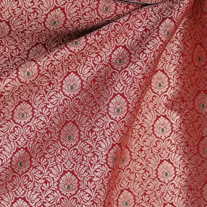 Royal Maroon Meenakari Banarasi Fabric