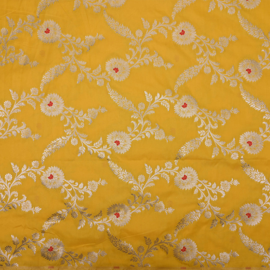 Munsell Yellow Meenakari Banarasi Fabric