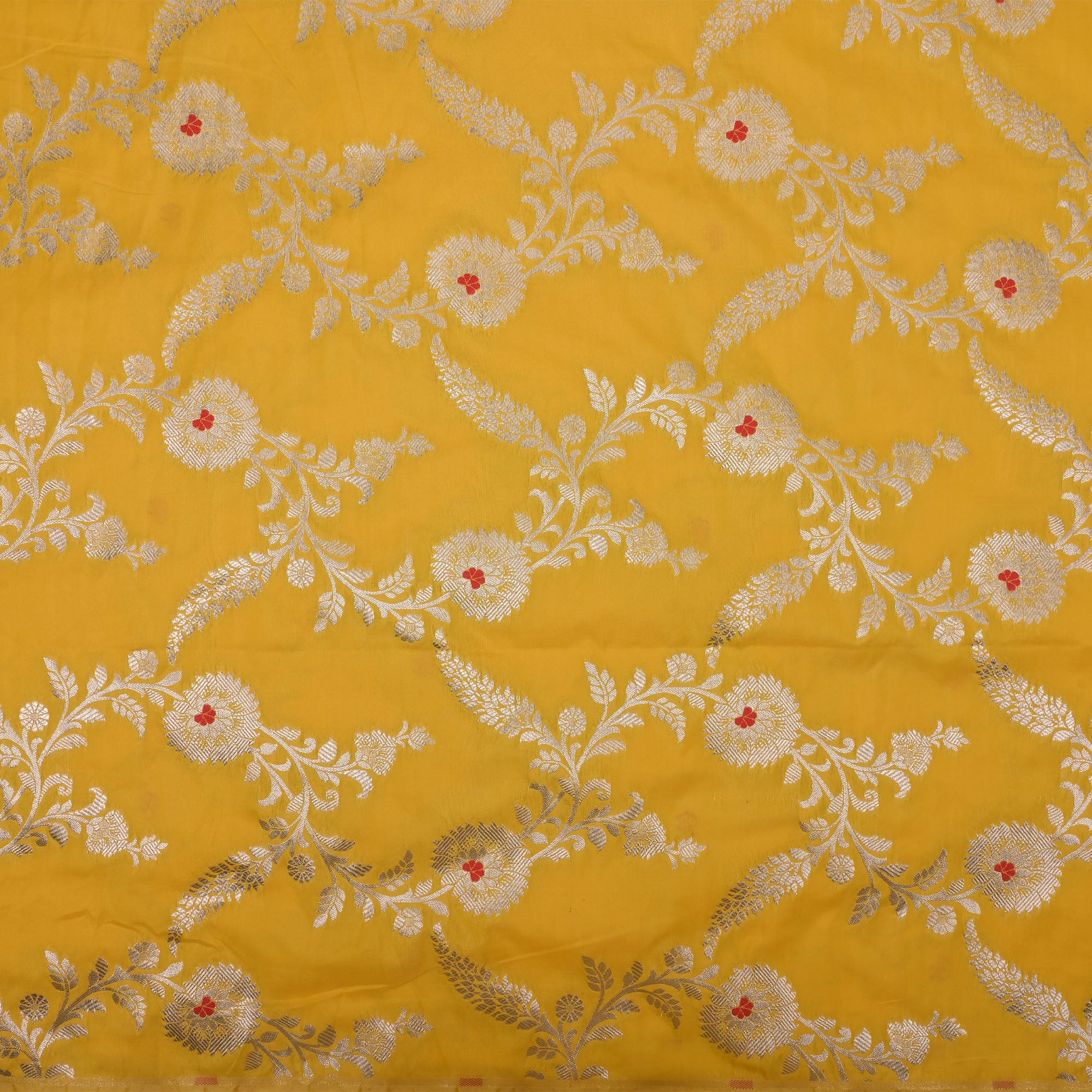 Munsell Yellow Meenakari Banarasi Fabric