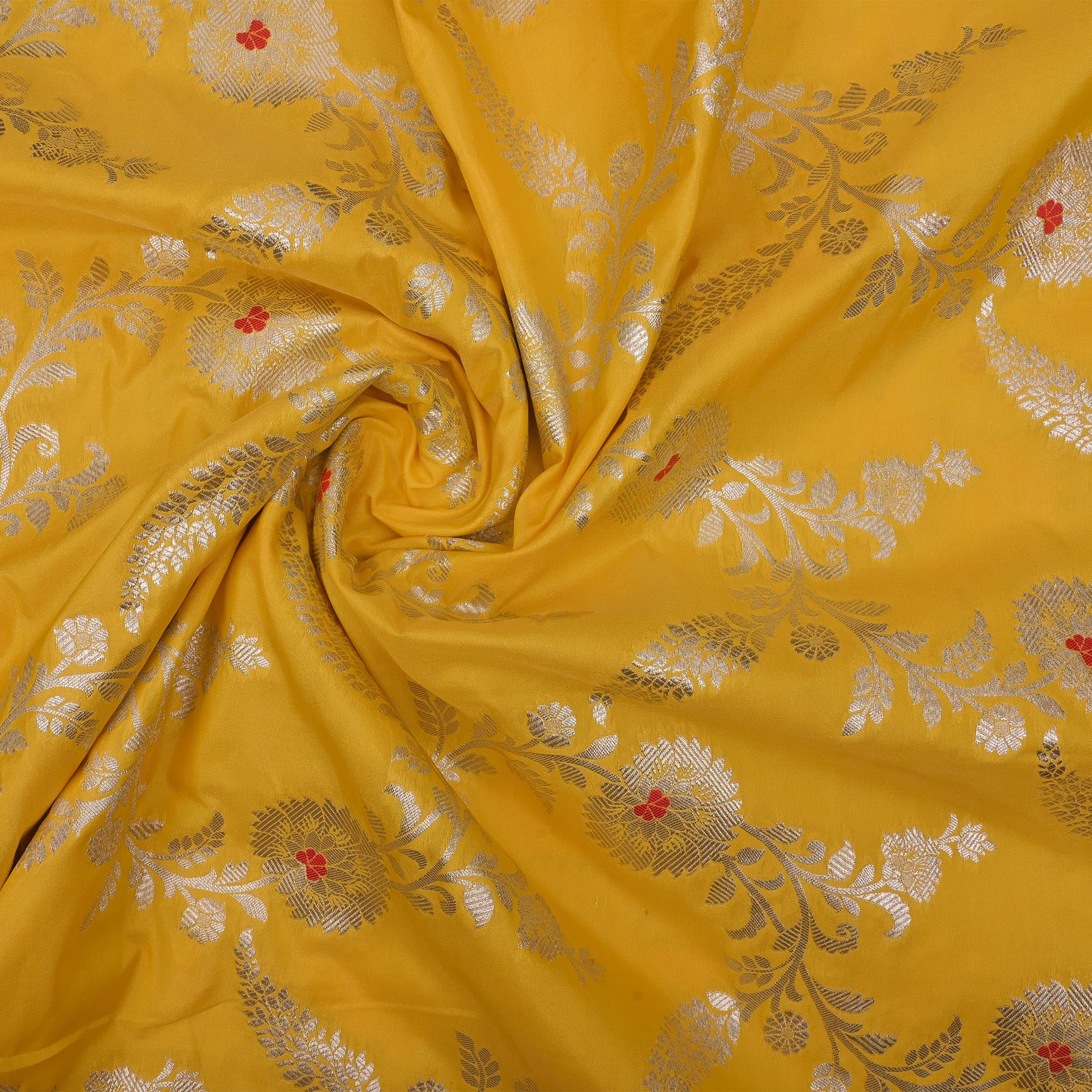 Munsell Yellow Meenakari Banarasi Fabric