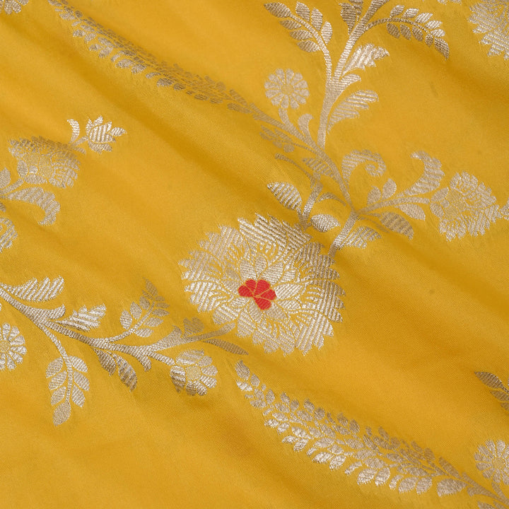 Munsell Yellow Meenakari Banarasi Fabric