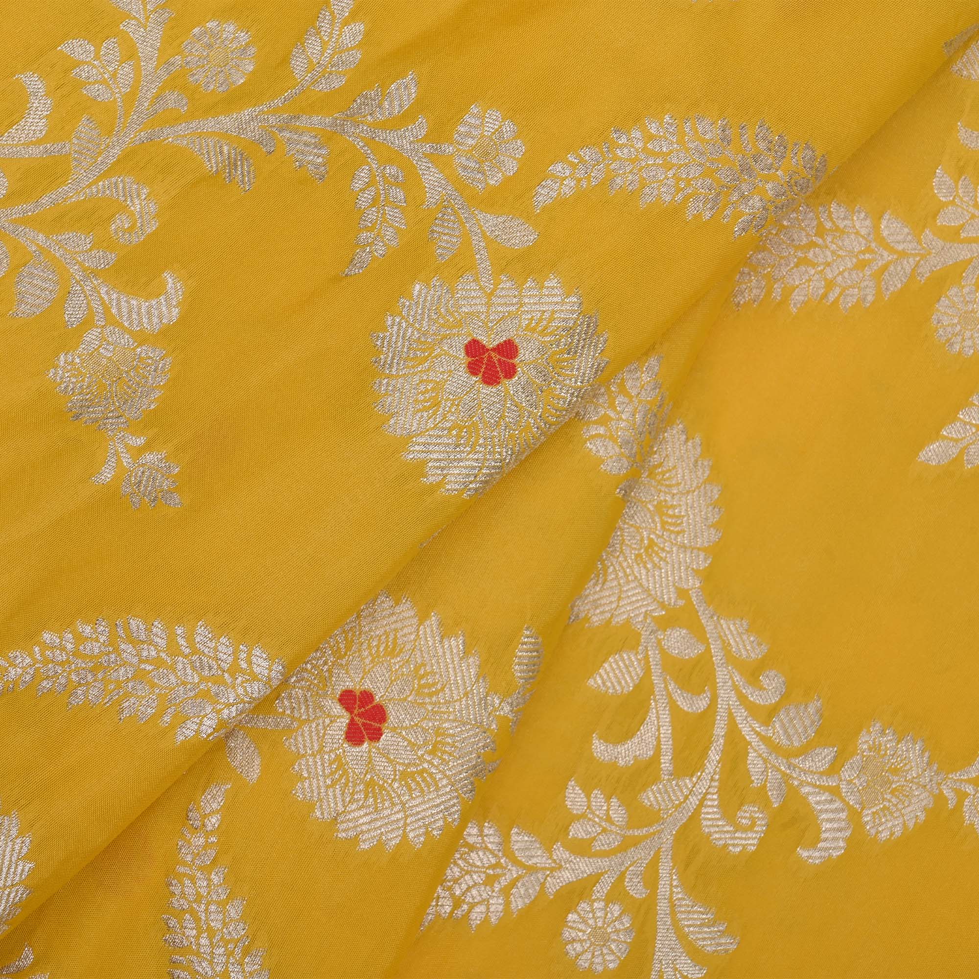 Munsell Yellow Meenakari Banarasi Fabric