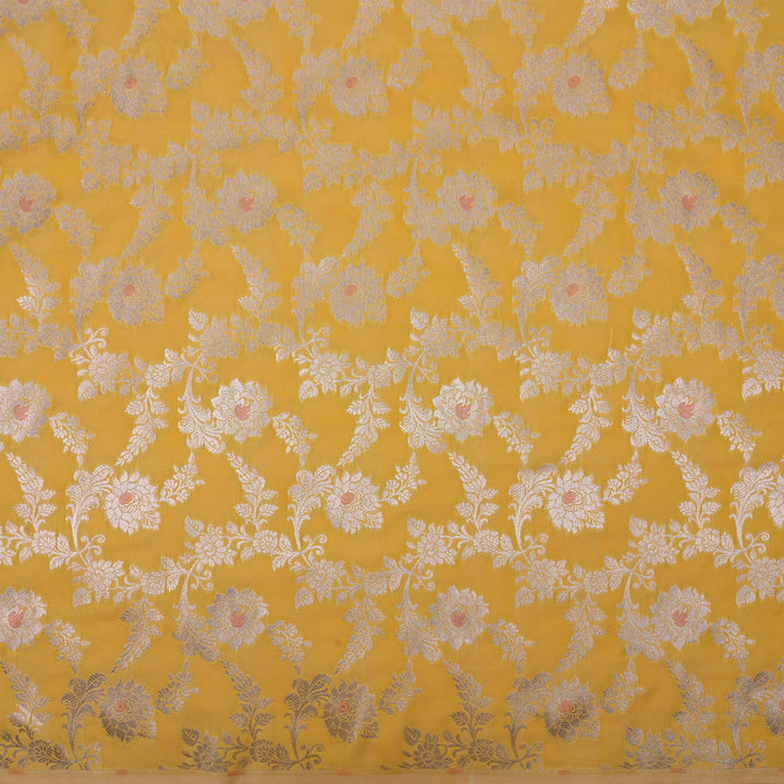 Mustard Yellow Meenakari Banarasi Fabric