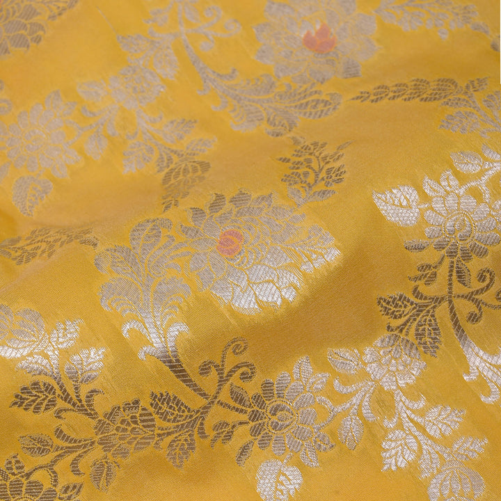 Mustard Yellow Meenakari Banarasi Fabric