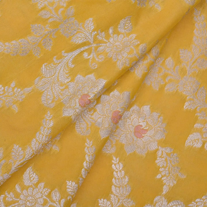 Mustard Yellow Meenakari Banarasi Fabric