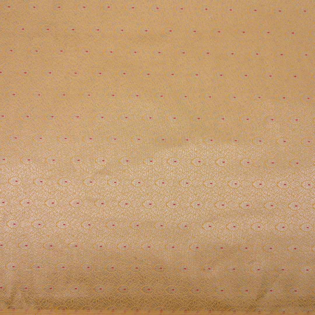 Pastel Yellow Meenakari Banarasi Fabric