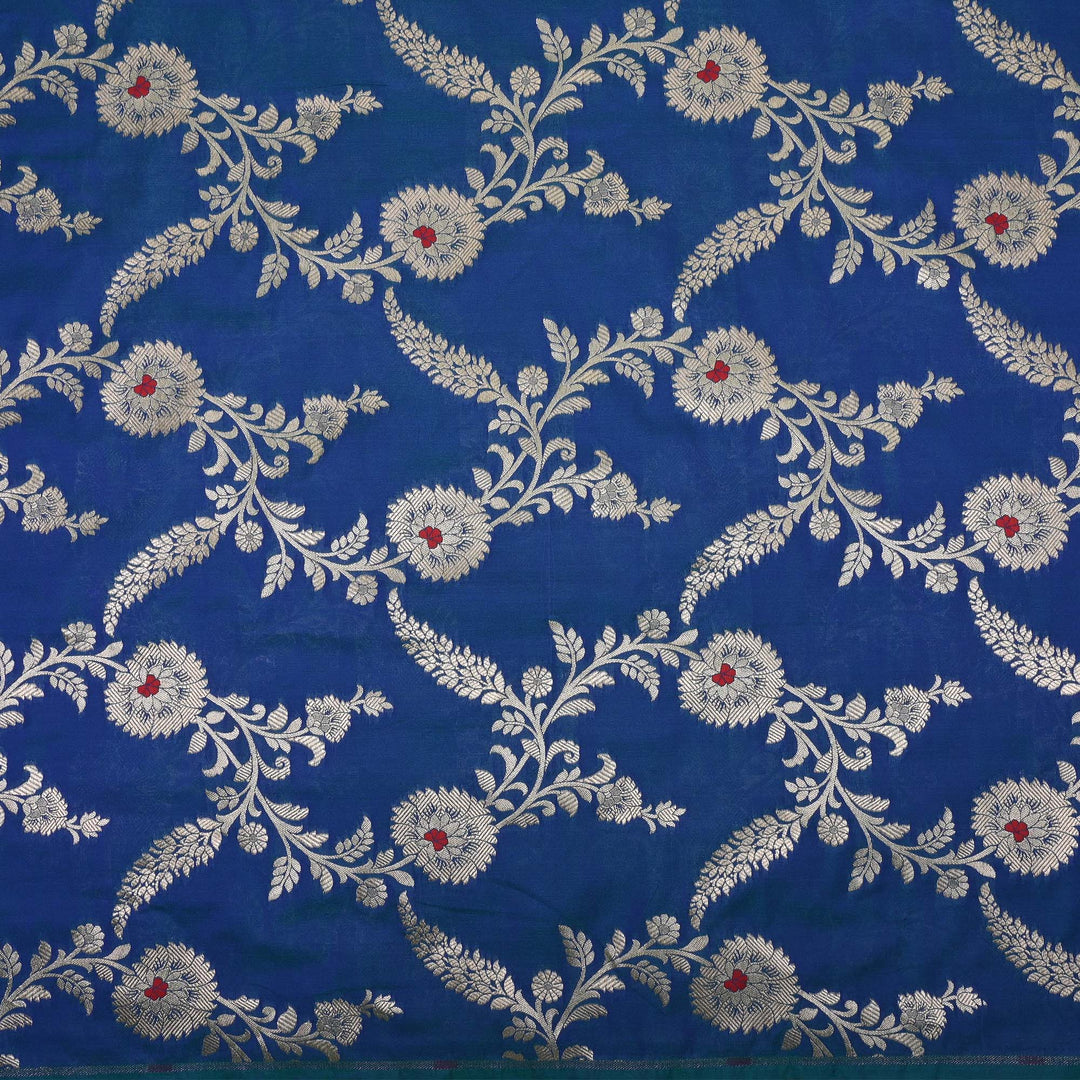 Sapphire Blue Meenakari Banarasi Fabric