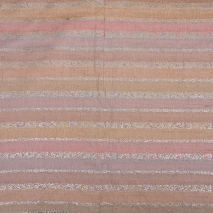 Pastel Multicolour Banarasi Silk Fabric