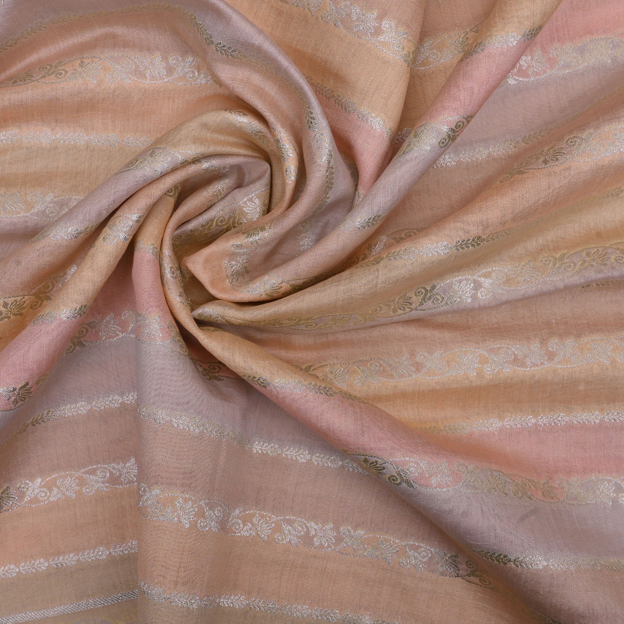 Pastel Multicolour Banarasi Silk Fabric