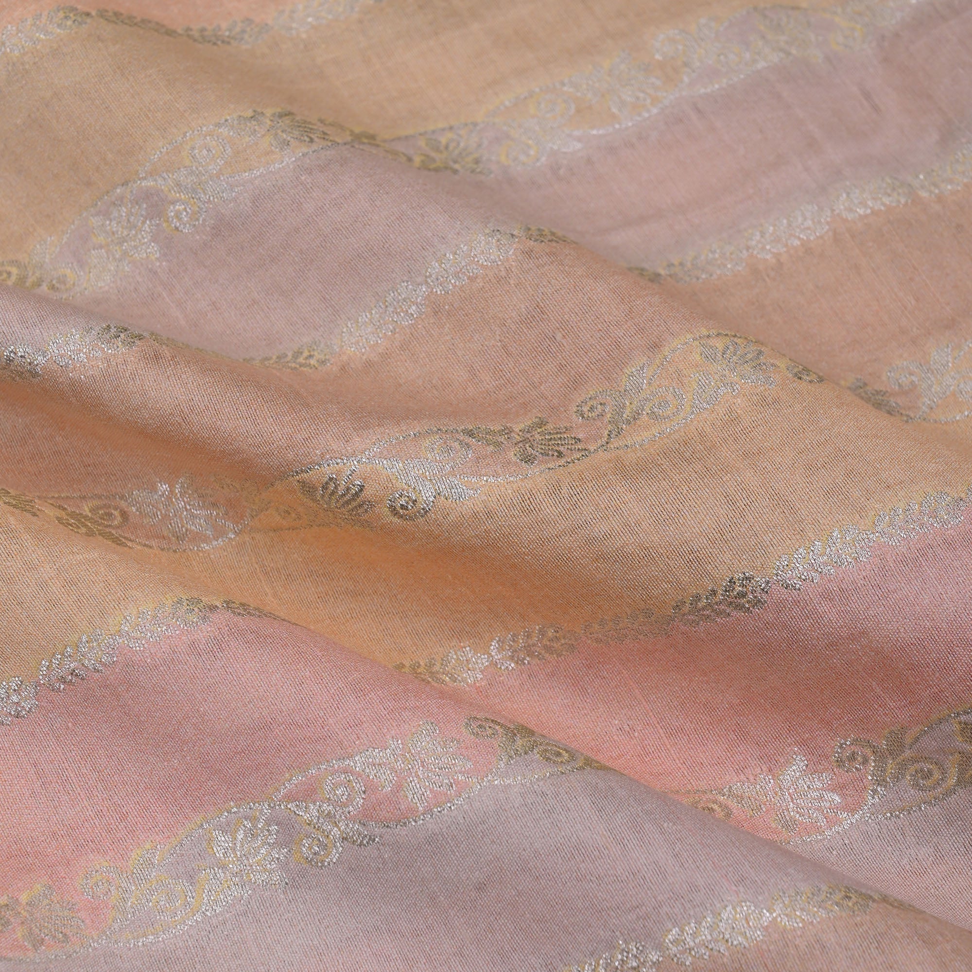 Pastel Multi Colour Banarasi Silk Fabric