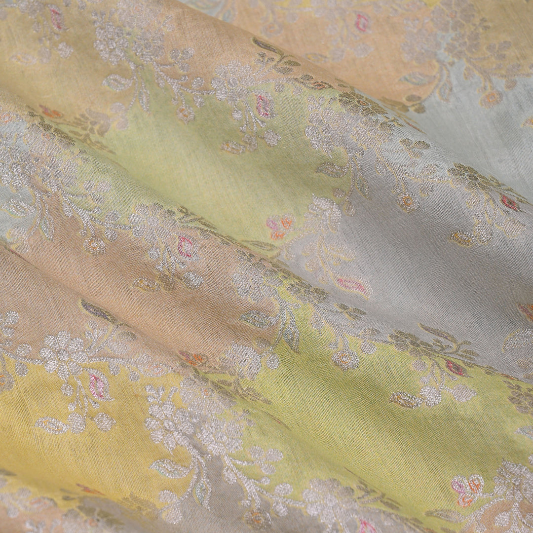 Rainbow Hued Banarasi Silk Fabric