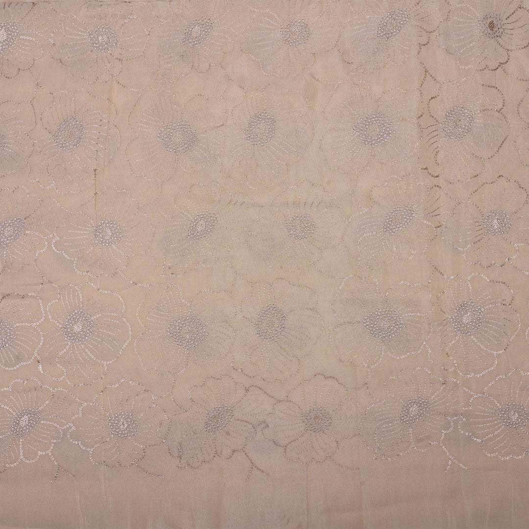 Antique White Tissue Fabric With Embroidery