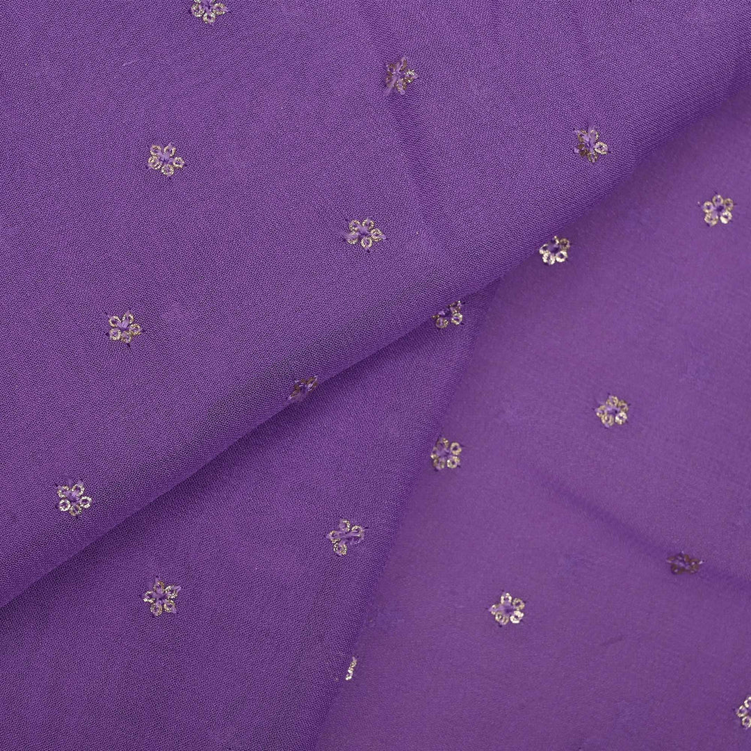 Lavender Purple Embroidery Georgette Fabric