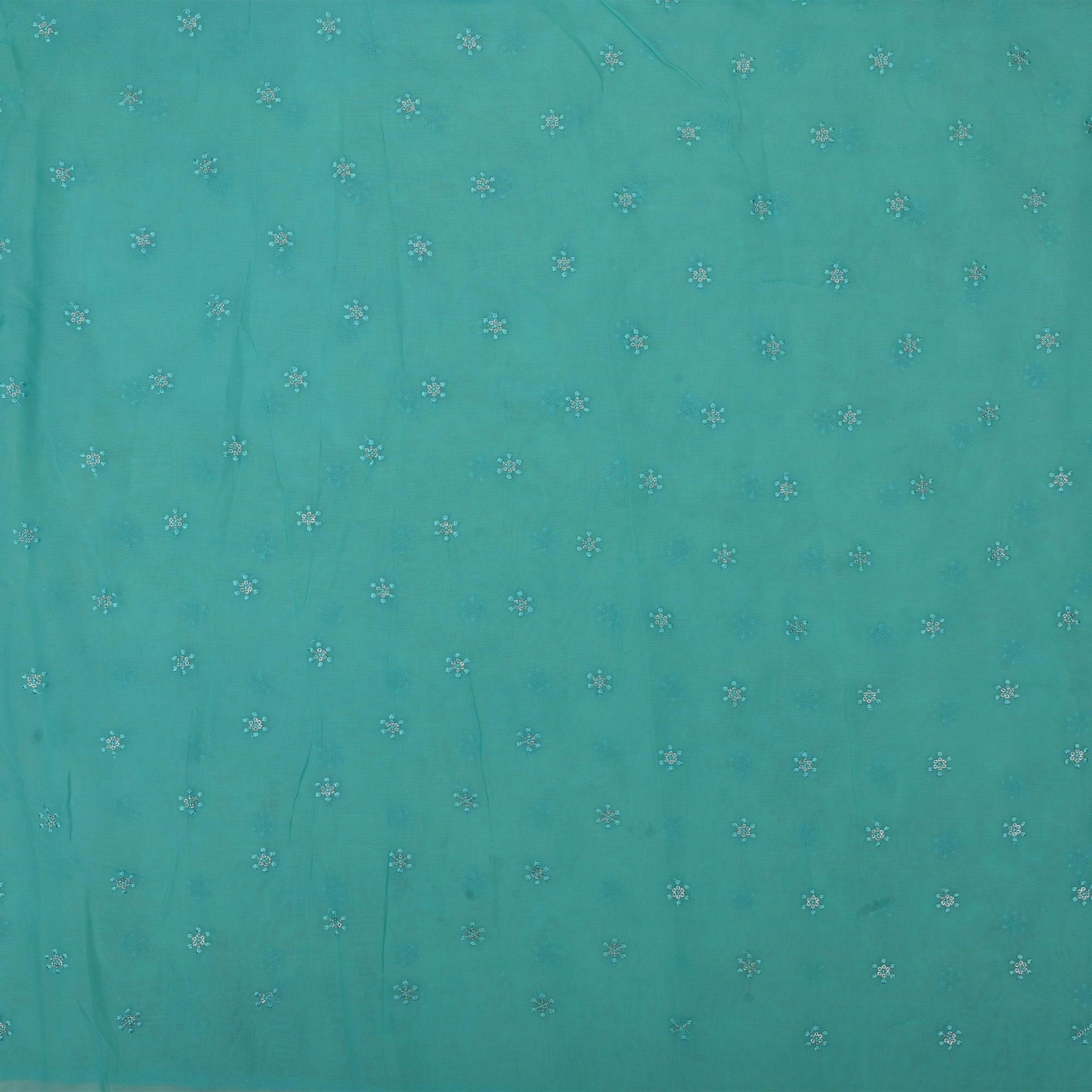 Tiffany Blue Embroidery Georgette Fabric